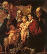 Jacob Jordaens The Holy Family with St.Anne, the Young Baptist and his Parents Sweden oil painting reproduction